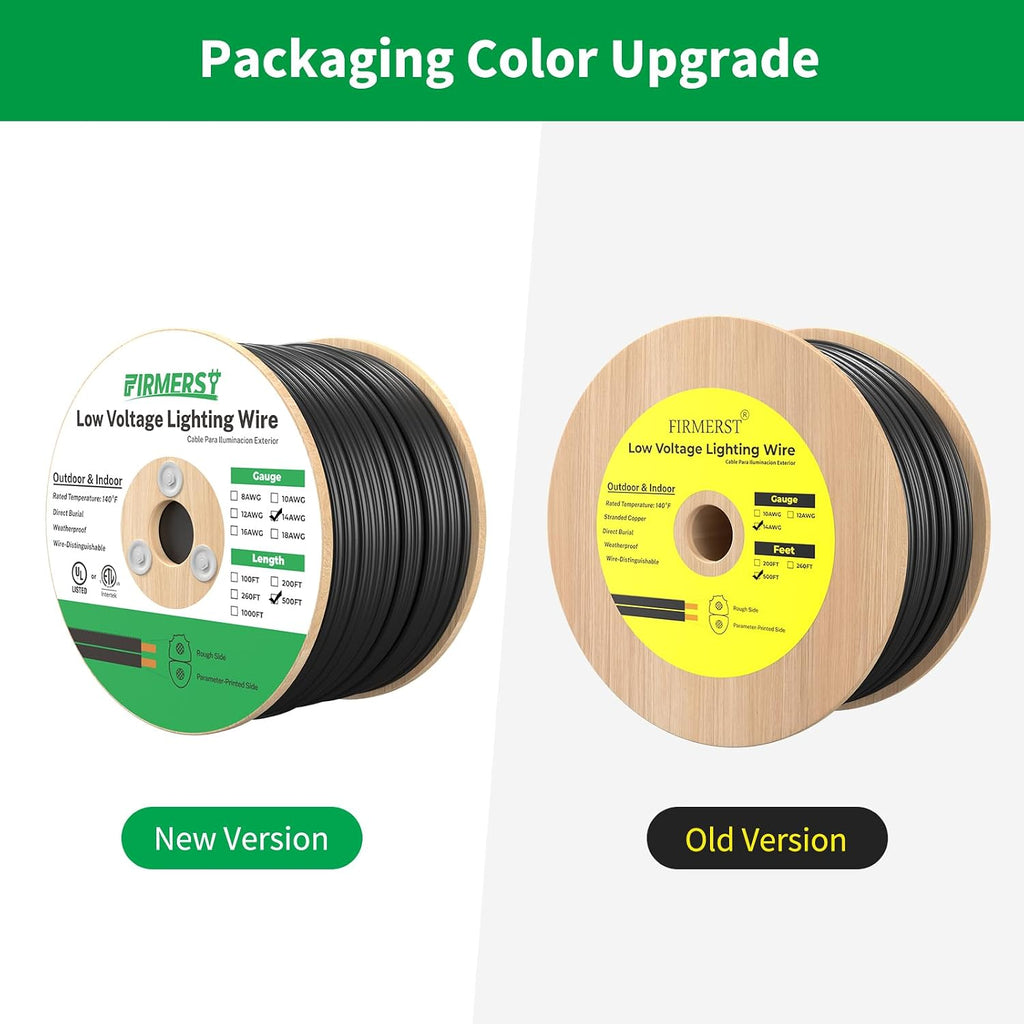 FIRMERST 14/2 Low Voltage Landscape Wire Outdoor Lighting Cable 500 Feet