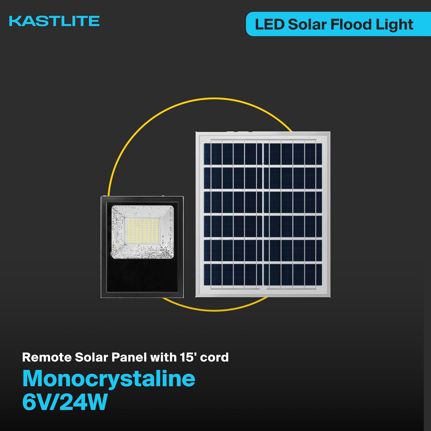 KASTLITE 10W LED Dusk to Dawn Solar Flood Light - 80 Watt Equiv. Waterproof Outdoor Fence/Security Floodlight - Photocell Sensor & Remote Control 5000K 1200 Lumen Spotlight for Patio Street Driveway