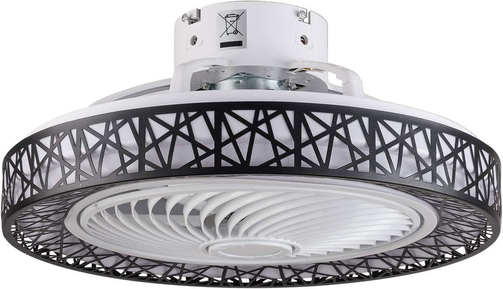 TFCFL 23 Inch Ceiling Fan with Light and Remote Control,Design LED Semi Flush Mount Light Fandelier Ceiling Chandelier,3 Lights 3 Speeds,Quiet Motor,for Home Living Room