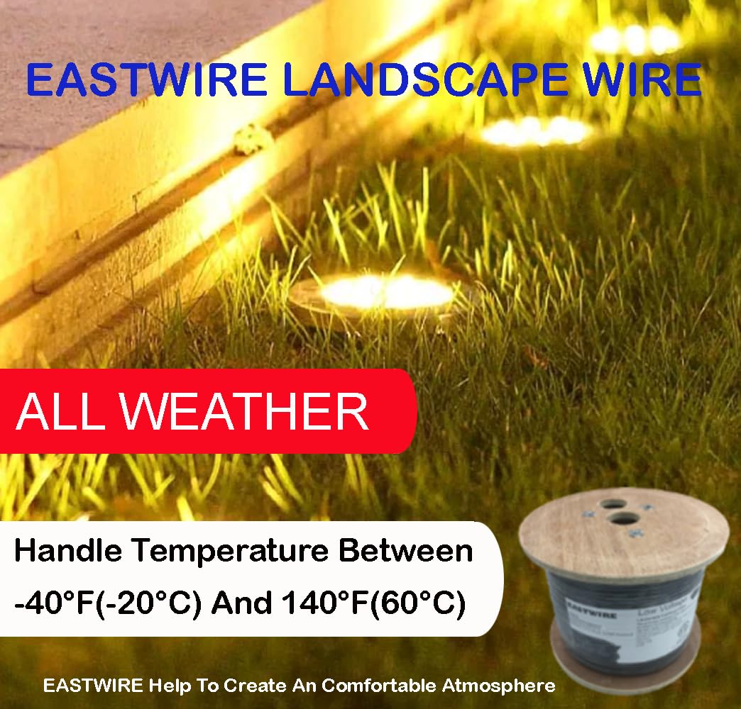 200ft 12 Gauge Wire 2 Conductors, 12/2 Low Voltage Landscape Wire, Outdoor Direct Burial Electrical Wire, Copper Wire,Underground Low-Energy Circuit Cable ETL Listed