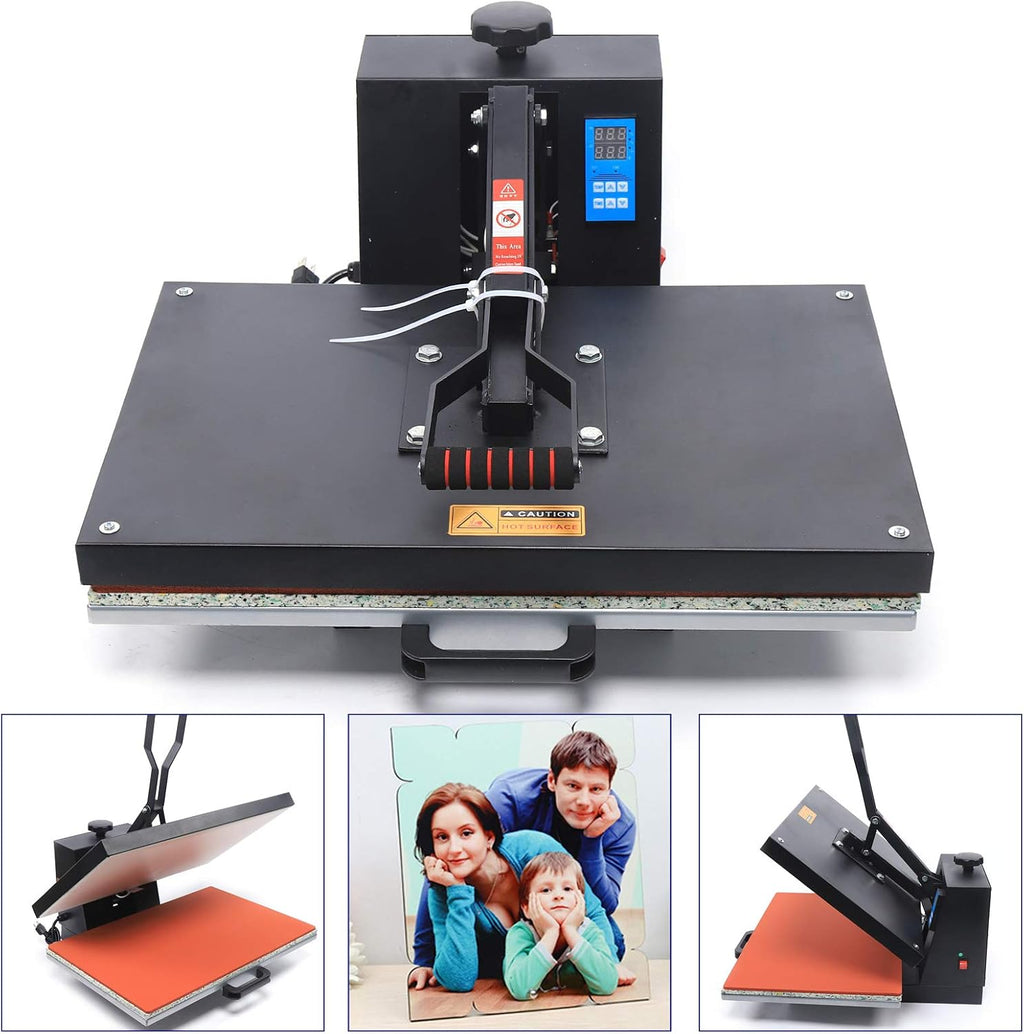 Heat Press Machine for T-Shirt, 16'x24' Large Size Digital T-Shirt Mug Craft Sublimation Transfer 1800W Digital Clamshell Heat Press Transfer for Clothes, Pillows Mugs Printing