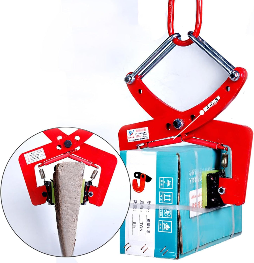 Vertical Plate Lifting Clamp, Heavy Duty Alloy Steel Stone Clamps Forklift for Transporting Wood Slab, High Visibility Lifter Tool with Big Jaw Opening 6-30 Cm(One Color-Opening 2.4-7.1in)