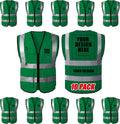 Custom Safety Vest, High Visibility Reflective Personalized Vest with Logo and Pockets for Men Women Construction