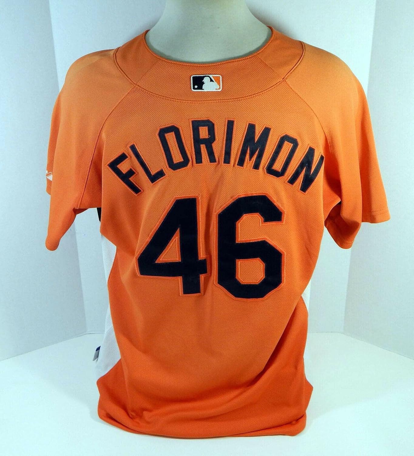 2007-08 Baltimore Orioles Florimon #46 Game Used Orange Jersey BP ST 48 280 - Game Used MLB Jerseys