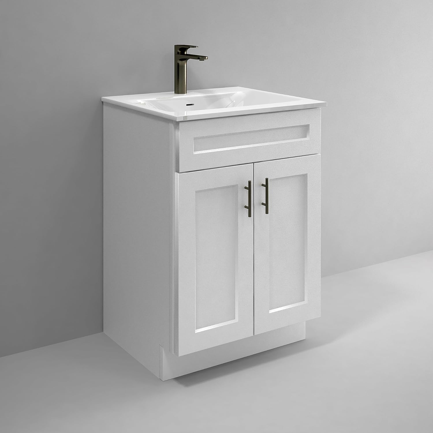 La Royal White Shaker Sink Base Bathroom Vanity Ready-to-Assemble Bathroom Cabinet 24' Width