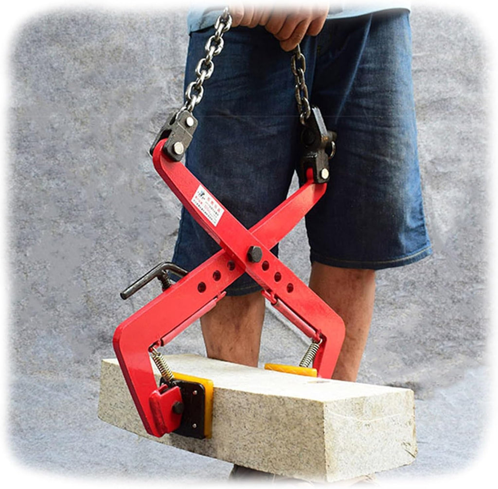 Stone Lifting Clamp Plate, Granite Chain Pliers Lifter Concrete Block, Adjustable Curb Clamps Jaw Opening 12cm-97cm (4 3/4'-38 1/4')(S)