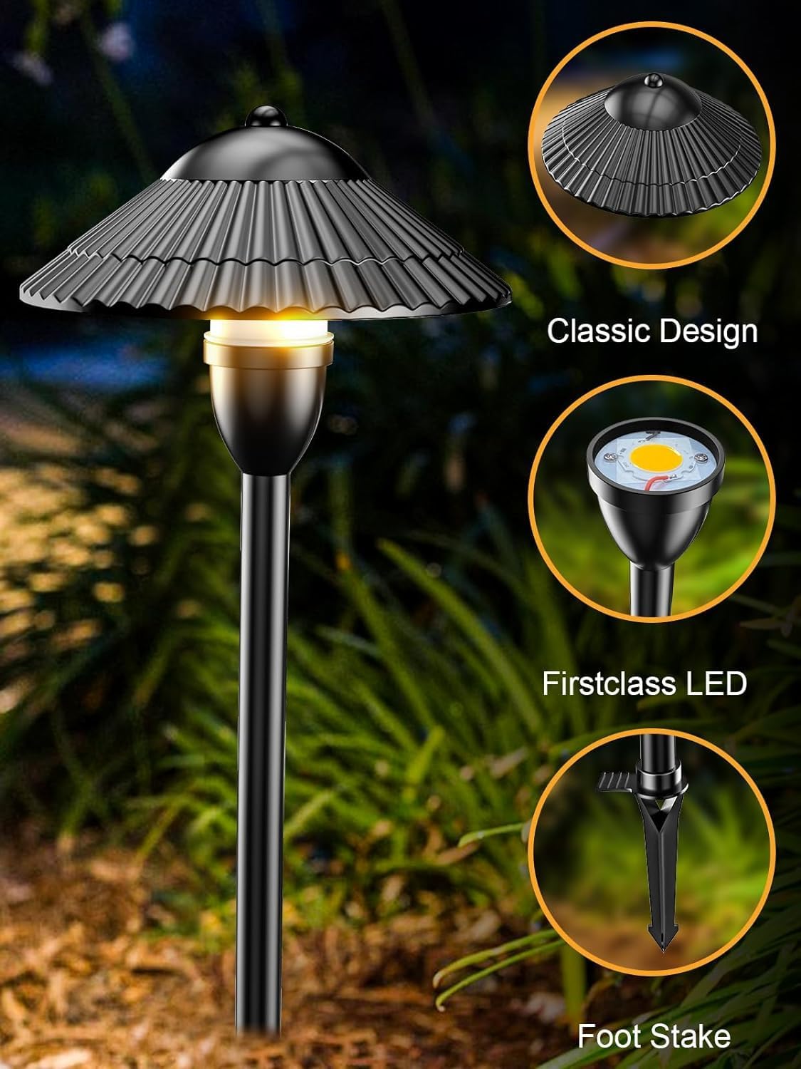 ZUCKEO RGBW Low Voltage Landscape Lighting 5W Color Changing Pathway Lights 12-24V Multi-Color LED Path Lights Waterproof for Yard Garden Walkway Holiday (12 Pack with Connectors)