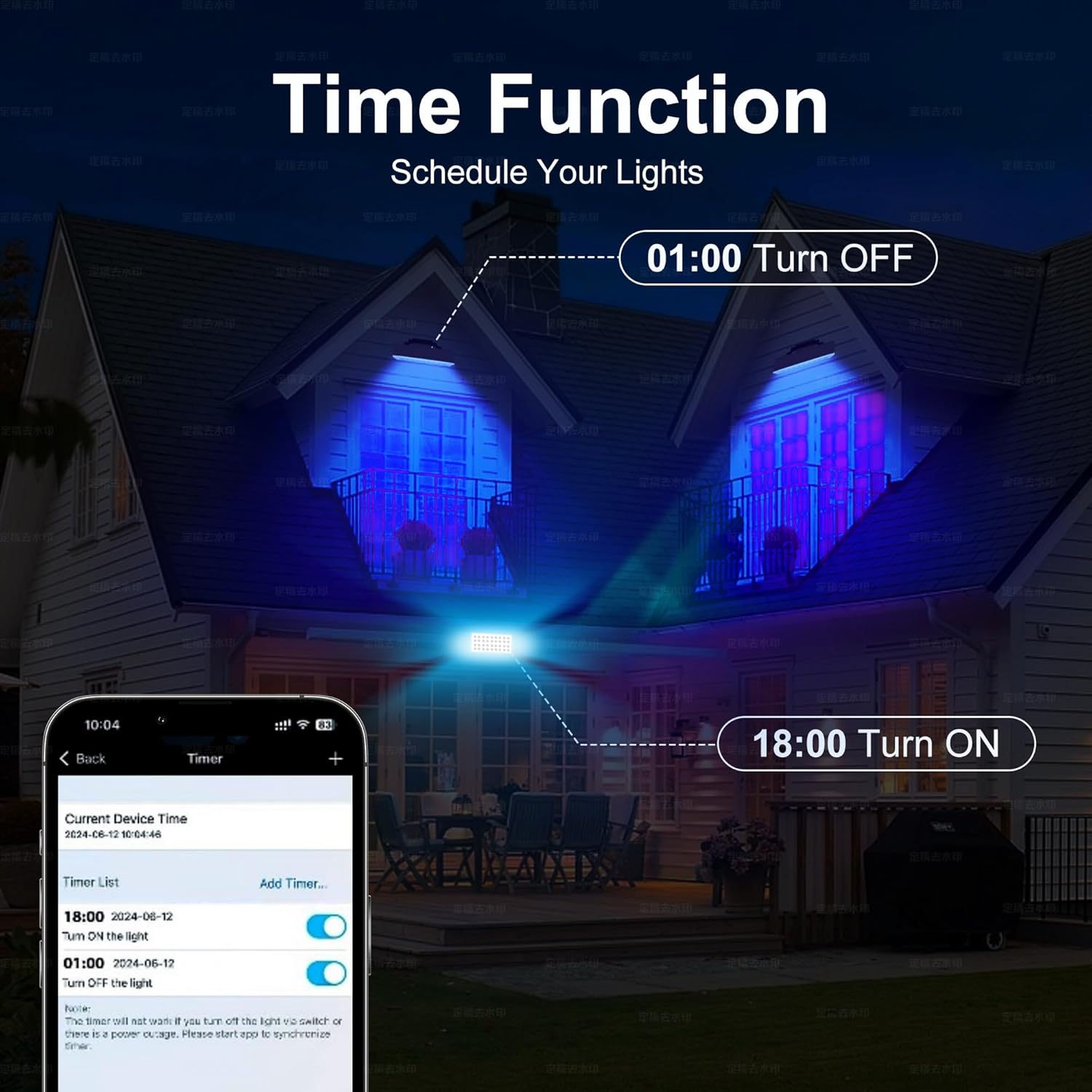 Smart Flood Light, Outdoor LED Light Bar, RGBCW Color Changing, 2700K-6500K Dimmable, IP65 Waterproof, App & Voice Control, Music Sync, Group Timer, Wall Washer Landscape Spotlight