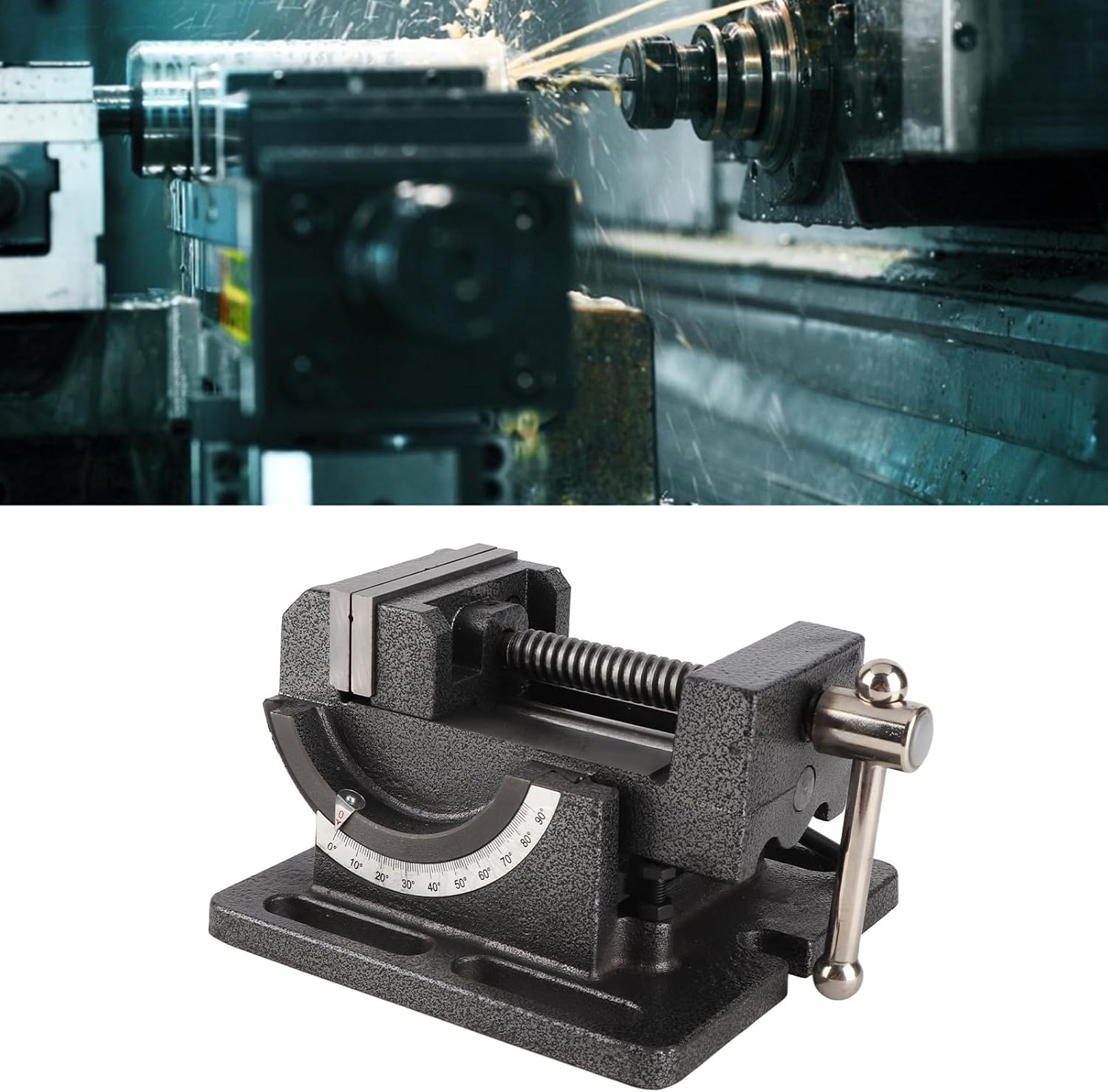 Drill Press Vise Cast Iron 3 Inch Tiltable Clamp On Vise Adjustable 0 90 Degrees High Strength Steel Jaws for Woodworking Metalworking Drilling Projects