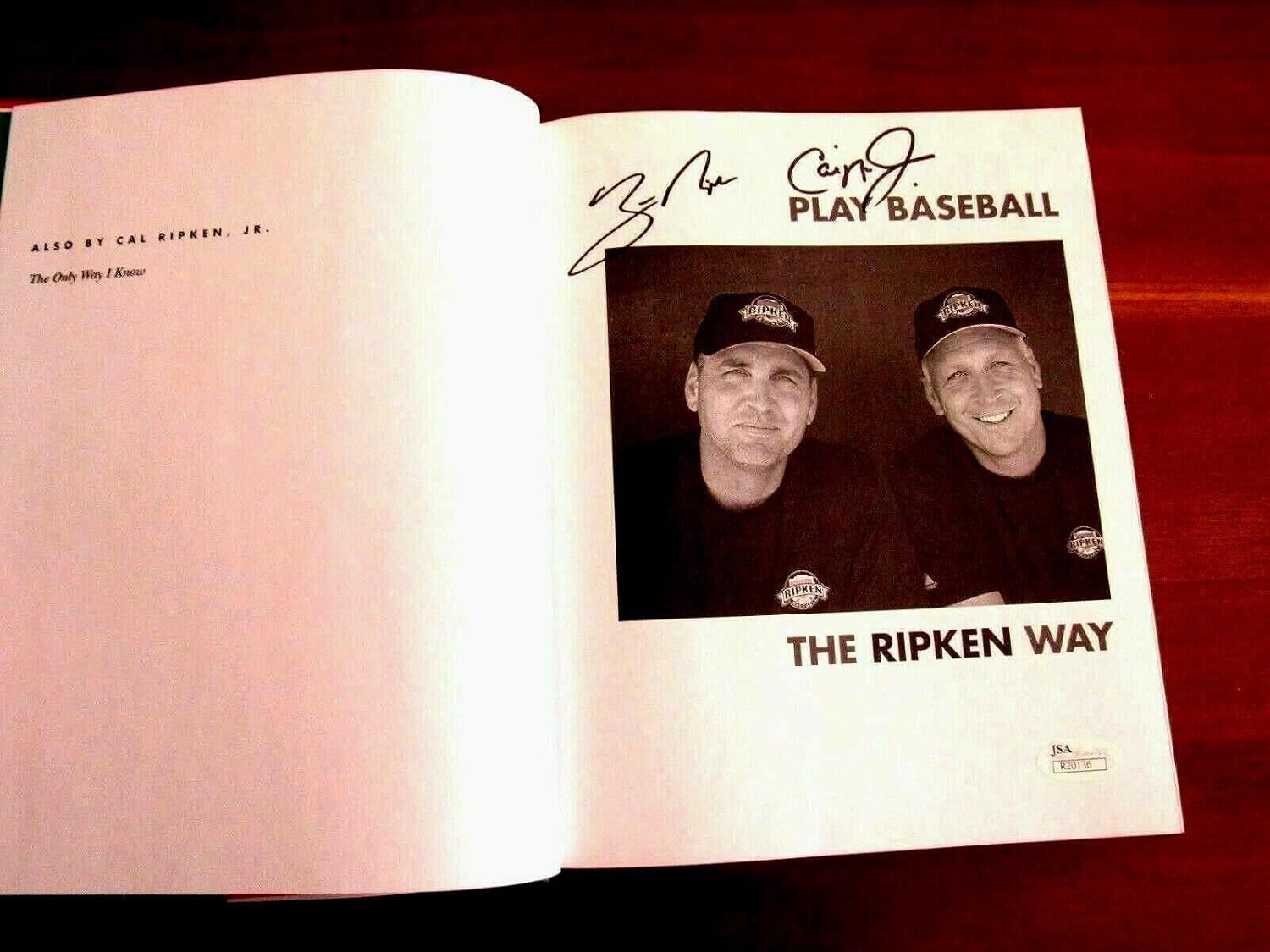 Cal Ripken Jr Billy Orioles Signed Auto Play Baseball The Ripken Way Book Jsa - MLB Autographed Miscellaneous Items