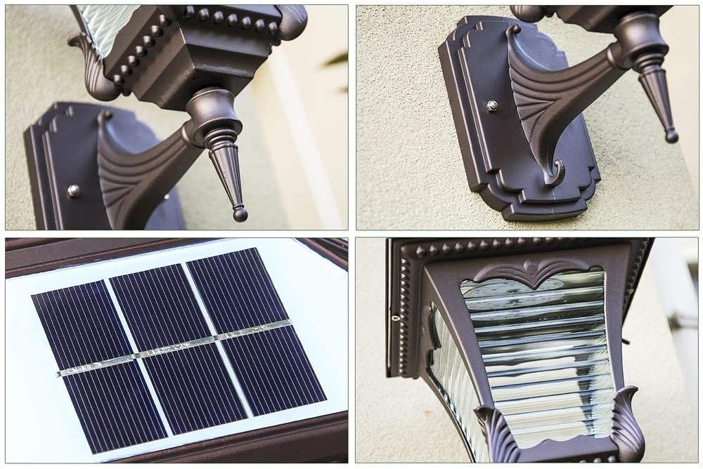 Wall Lamps Sconces Bracket Light LED Solar Aluminum Glass E27 Wall Lantern Vintage Industrial Wall Spotlights Outdoor Waterproof Door Gate Aisle Home Decorative Wall Sconce