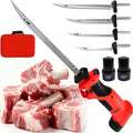 Commercial/Home Use Electric Small Bone Saw - Cordless Electric Fillet Knife - Reciprocating Fish Filet/Meat Knifes Rechargeable with 4 Blades and 2 * 2000 Mah Batteries,Rapid Recharge