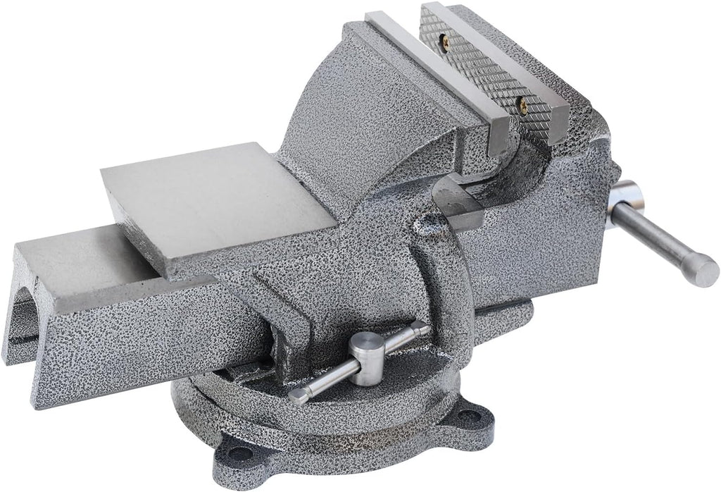 KAKA INDUSTRIAL Bench Vises 5 Inch Jaw Width, 5.1 Inch Jaw Opening Homeowner's Vise, Swivel Base Heavy Duty, for Drilling, Pipe Cutting, Woodworking HPS-125