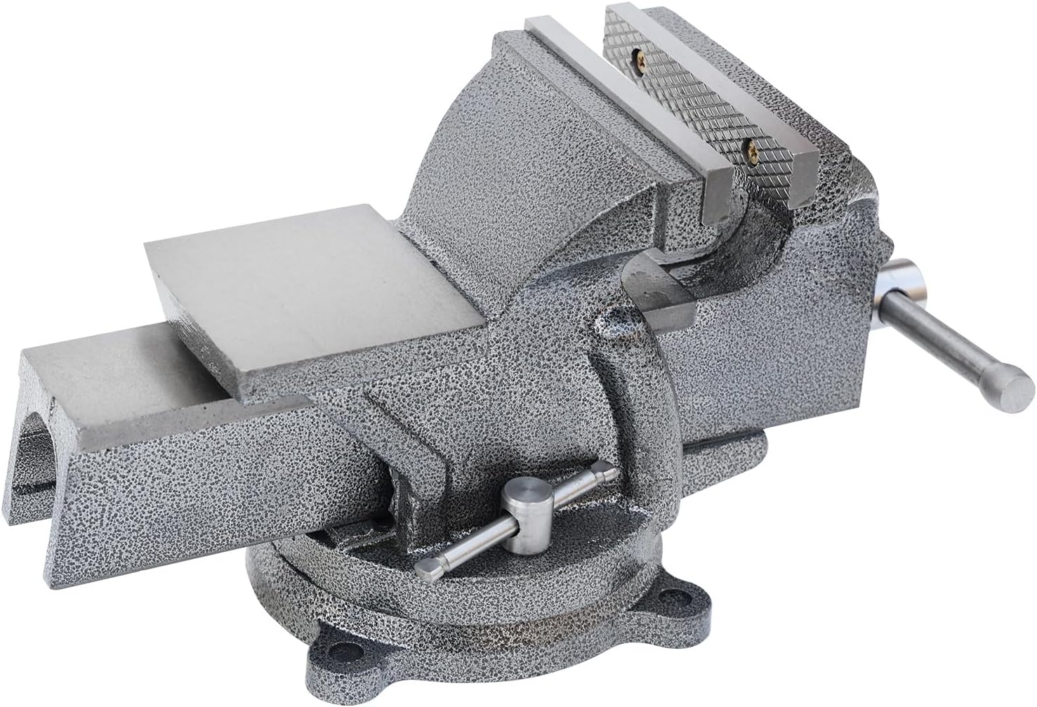 KAKA INDUSTRIAL Bench Vises 5 Inch Jaw Width, 5.1 Inch Jaw Opening Homeowner's Vise, Swivel Base Heavy Duty, for Drilling, Pipe Cutting, Woodworking HPS-125