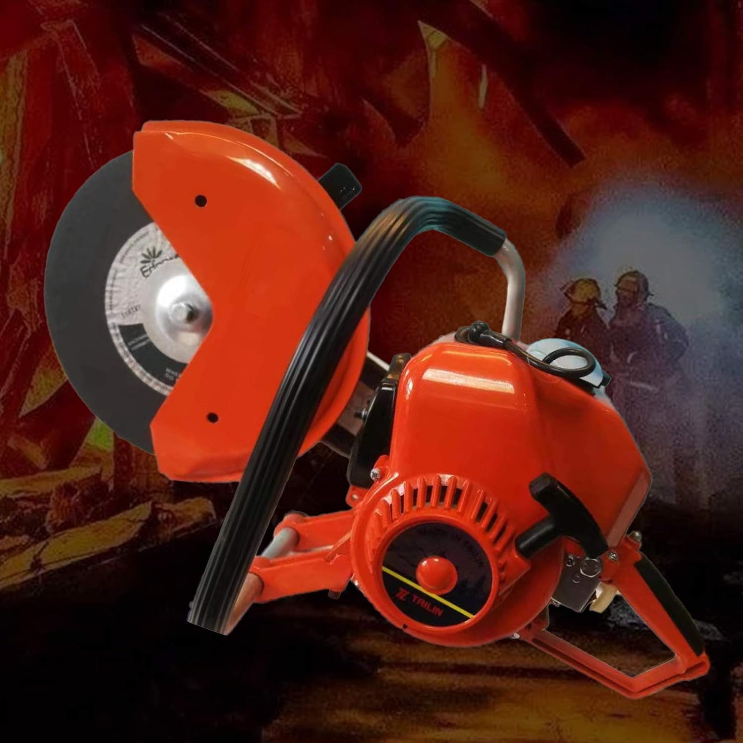 Gas Powered Concrete Saw, 6.8HP 106.8cc Cordless Gas Demolition Saw Concrete Cutter with Blade Gasoline Cutting Saws for Brick, Wood, Stone, Granite