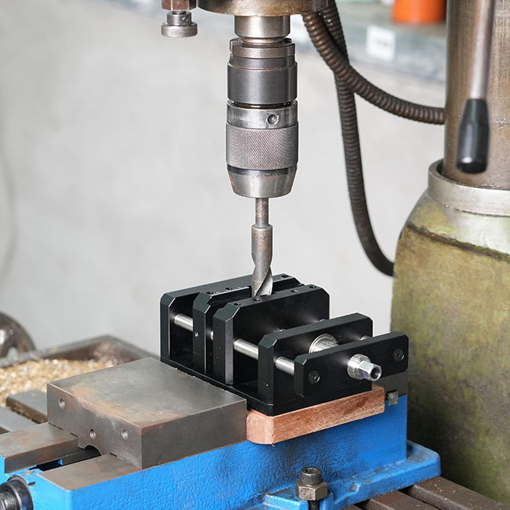 Self Centering Drill Vise, Multi Purpose Woodworking Vise, Portable Aluminum alloy Vice, Centering Hole Puncher Tool with Handle