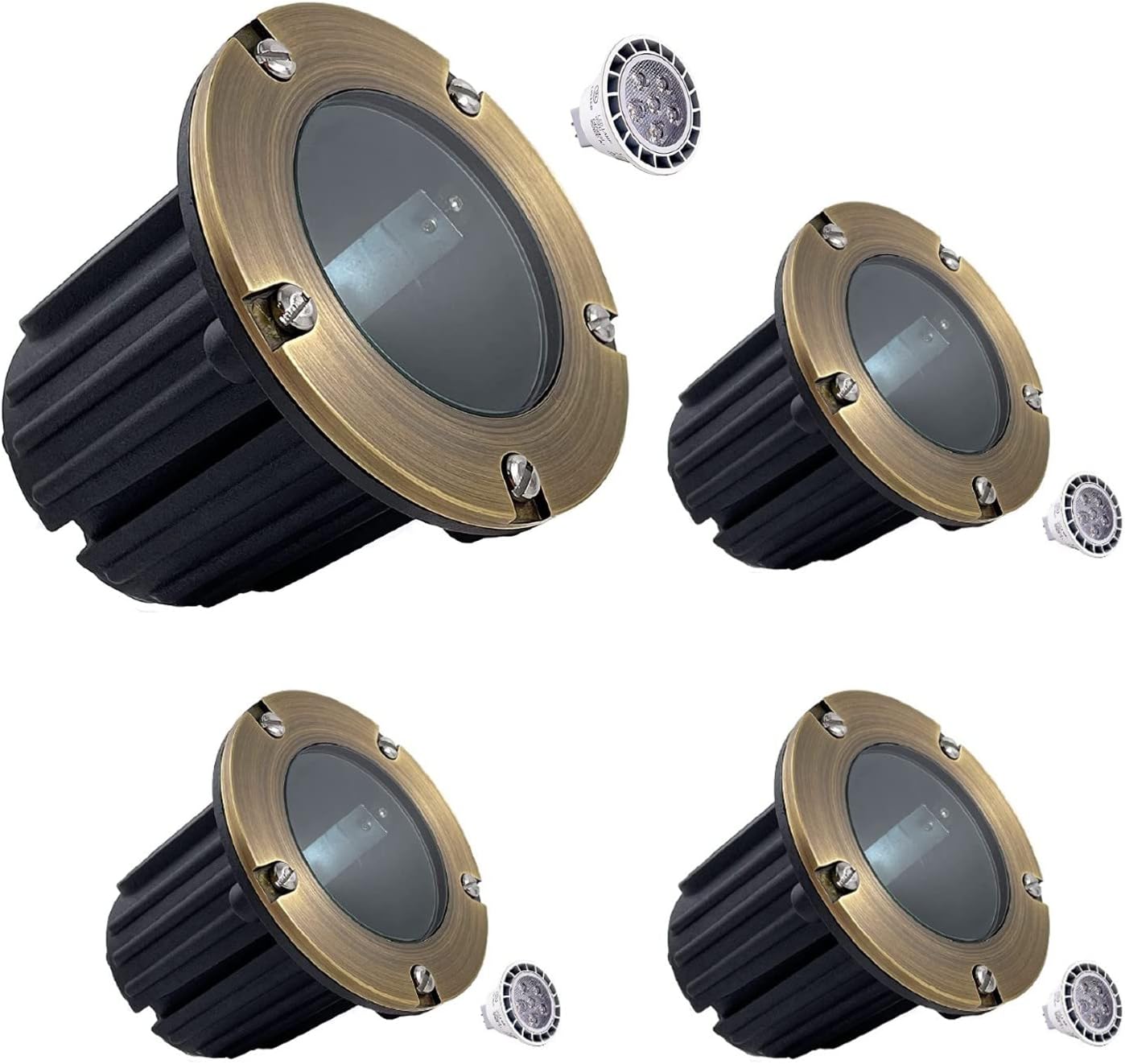 LED Low Voltage Landscape Lighting Well Lights 112, 173,174 (173 Bulb Included, 4 Pack)