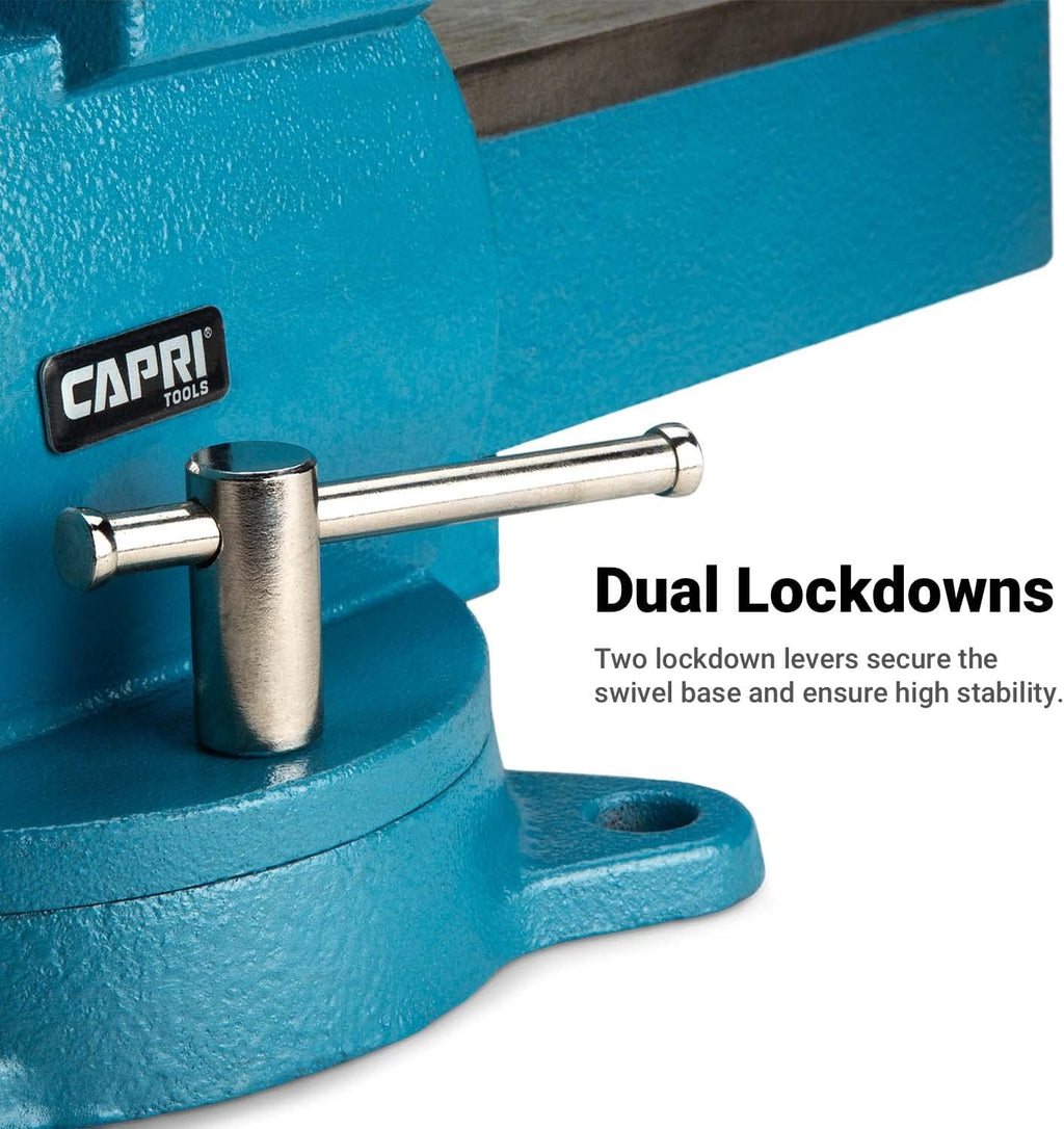 Capri Tools 6-1/2 in. Reversible Bench Vise, 6.5 in. Jaw Width, 6.7 in. & 10.8 in. Jaw Opening