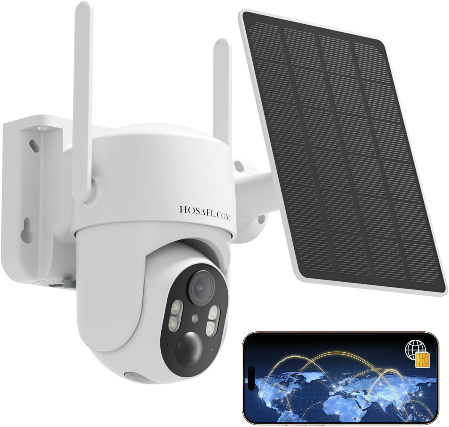4G LTE Cellular Security Cameras Wireless Outdoor, Free Cloud Storage, 2K No WiFi Security Camera, Solar Camera Outdoor Wireless, Human Detection, 360 PTZ, 2-Way Talk, IP66 (Global Version)