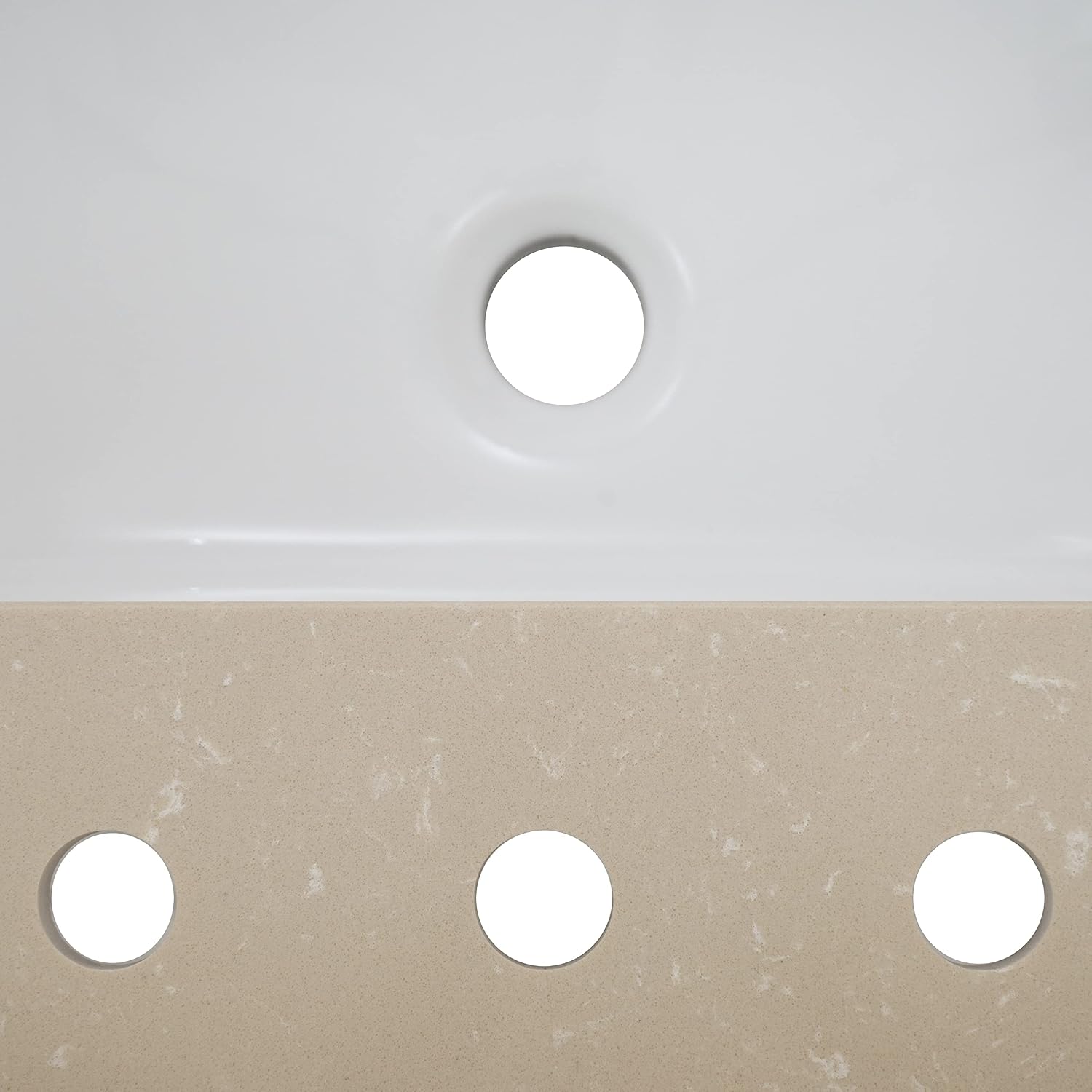 MSI Cosmic Sand Vanity Top with Under Mount Rectangle Ceramic Sinks, Engineered Marble Stone, 4' CC Faucet Holes, 31'X22'