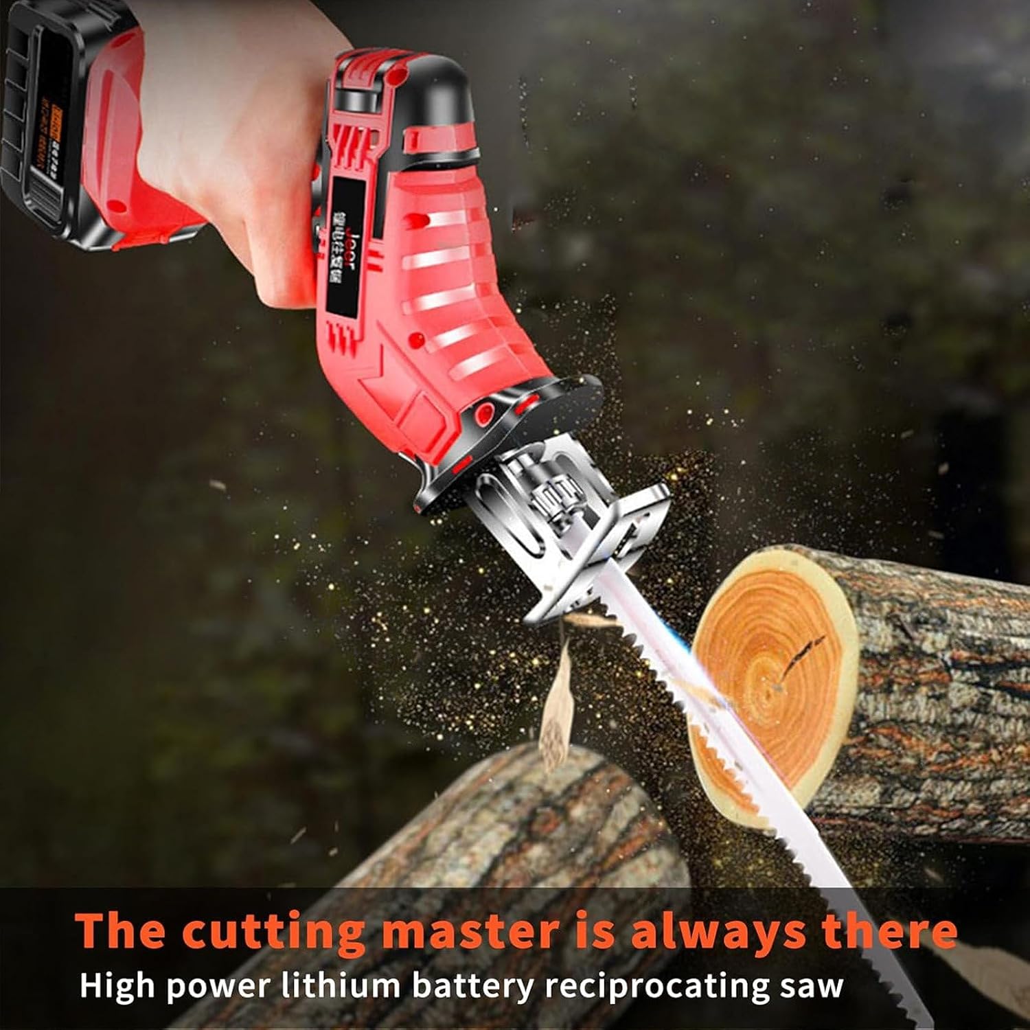 Cordless Handheld Electric Saw with Led Light - Portable Brushless Reciprocating Saw for Home Use - for Cutting Wood, Metal, PVC Pipe, and Bones,Battery-2battery