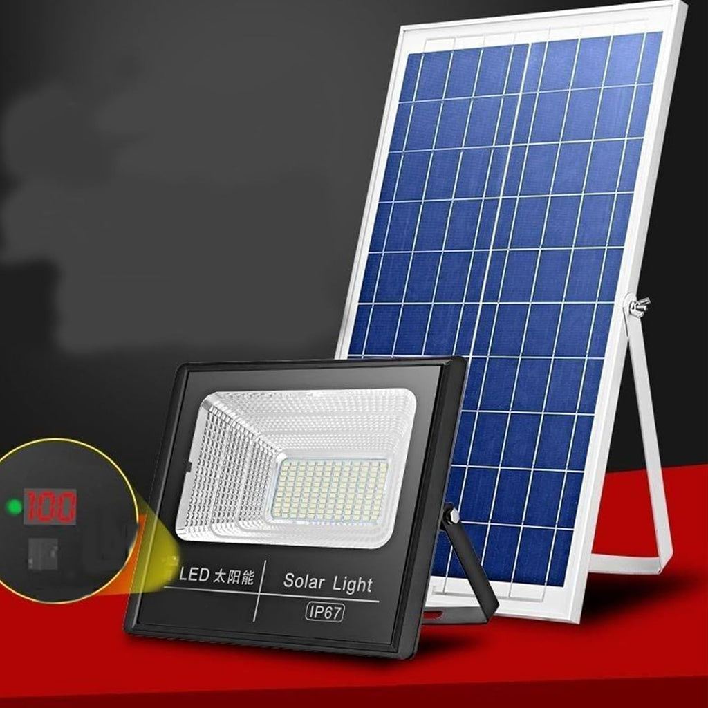 Led Solar Flood Light, Outdoor Waterproof Spotlight Solar Remote Control Reflector Led Street Lamp Ideal for Outdoor Walls Or Light Poles in Parking Lots Sidewalks Trails Scho,One Color5M