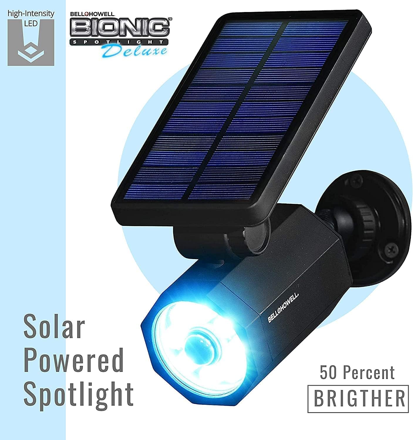 Bell+Howell Bionic Spotlight Deluxe Solar Lights Outdoor Motion Sensor 50% Brighter 8 LED Bulbs LED Lights Waterproof Landscape Spotlights Patio Yard Garden Outdoor Lighting As Seen On TV Set of 5