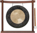 10'-12' Gongs on Woodsonic Stand - Includes Gong, Mallet, & Stand/Easy to Play Traditional Chinese Gong/Easy to Assemble Stylish Wood/Great for Small Spaces