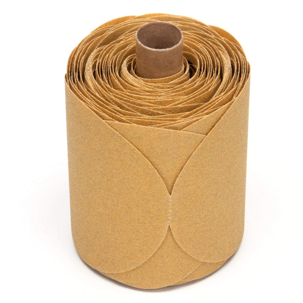 Cubitron II 3M Stikit Gold Paper Disc Roll 216U, P80 A-Weight, 5 in x NH, Die 500X, 125 Discs per roll