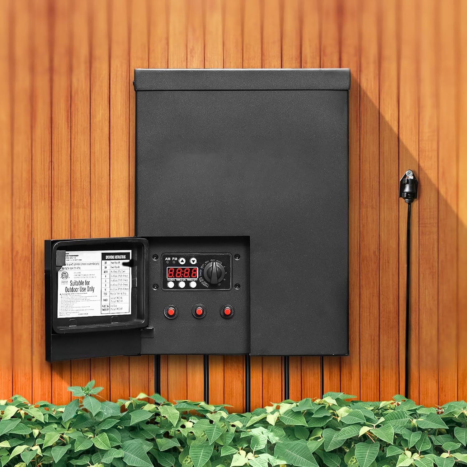 MALIBU 900W Low Voltage Transformer Outdoor Landscape Lighting Transformer 120V AC to 12V AC with Sensor and Weather Shield for Garden LED Lighting, Spotlight, Pathway Light, ETL Listed