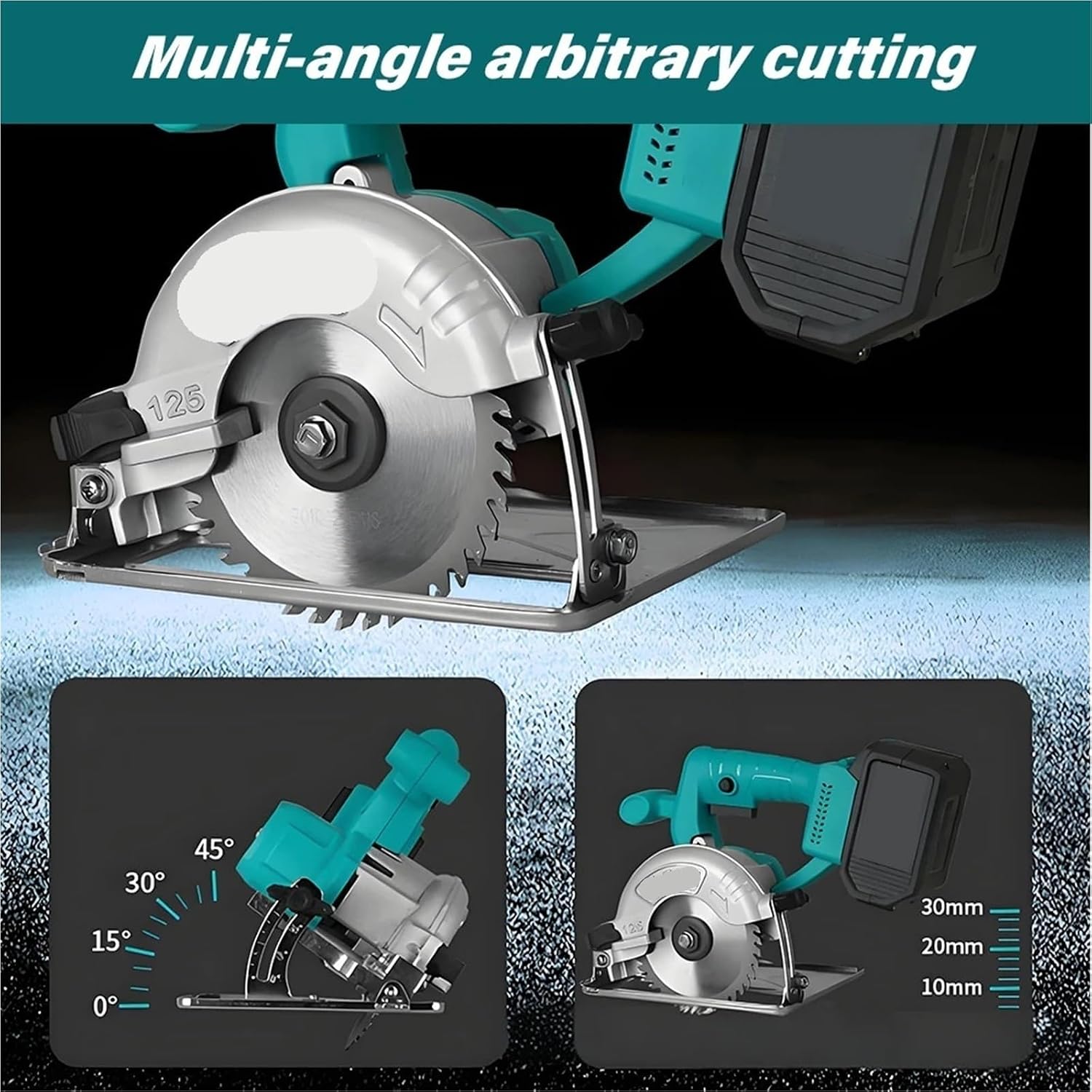 Reciprocating Saw, Cordless Brushless Circular Saw Lithium- Handheld Cutting Tool Mini Electric