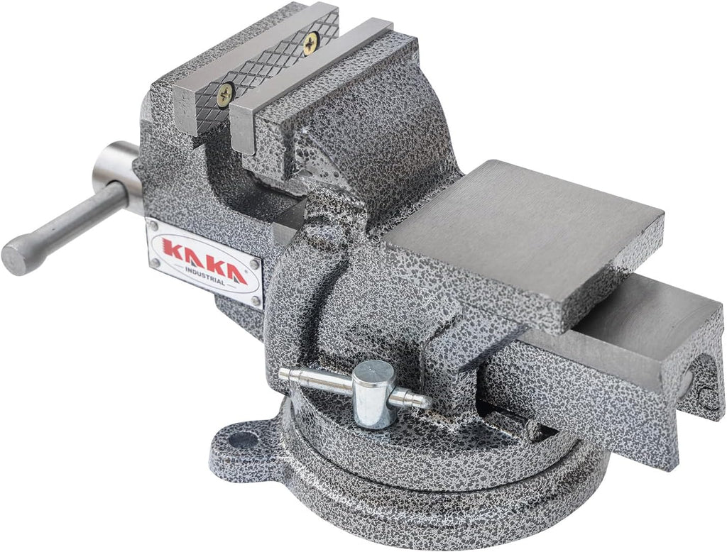 KAKA INDUSTRIAL Bench Vises 3 Inch Jaw Width, 3.5 Inch Jaw Opening Homeowner's Vise, Swivel Base Heavy Duty, for Drilling, Pipe Cutting, Woodworking HPS-75