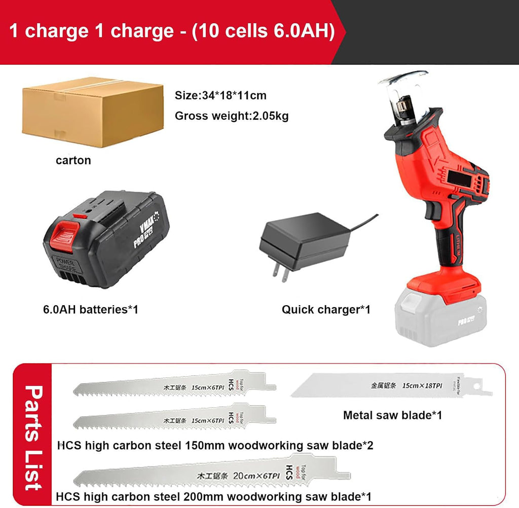 Bone Saw Cordless, Electric Bone Saw Butchers Saw, Meat Bone Saw for Commercial and Home, Professional Reciprocating Saw with Saw Blade for Cutting Metal,A