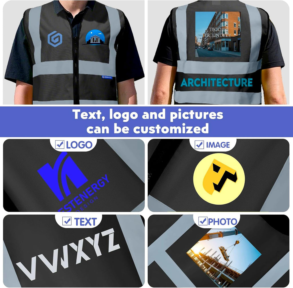 BeautyWill Bulk Custom Logo Safety Vest High Visibility Reflective Work Vests