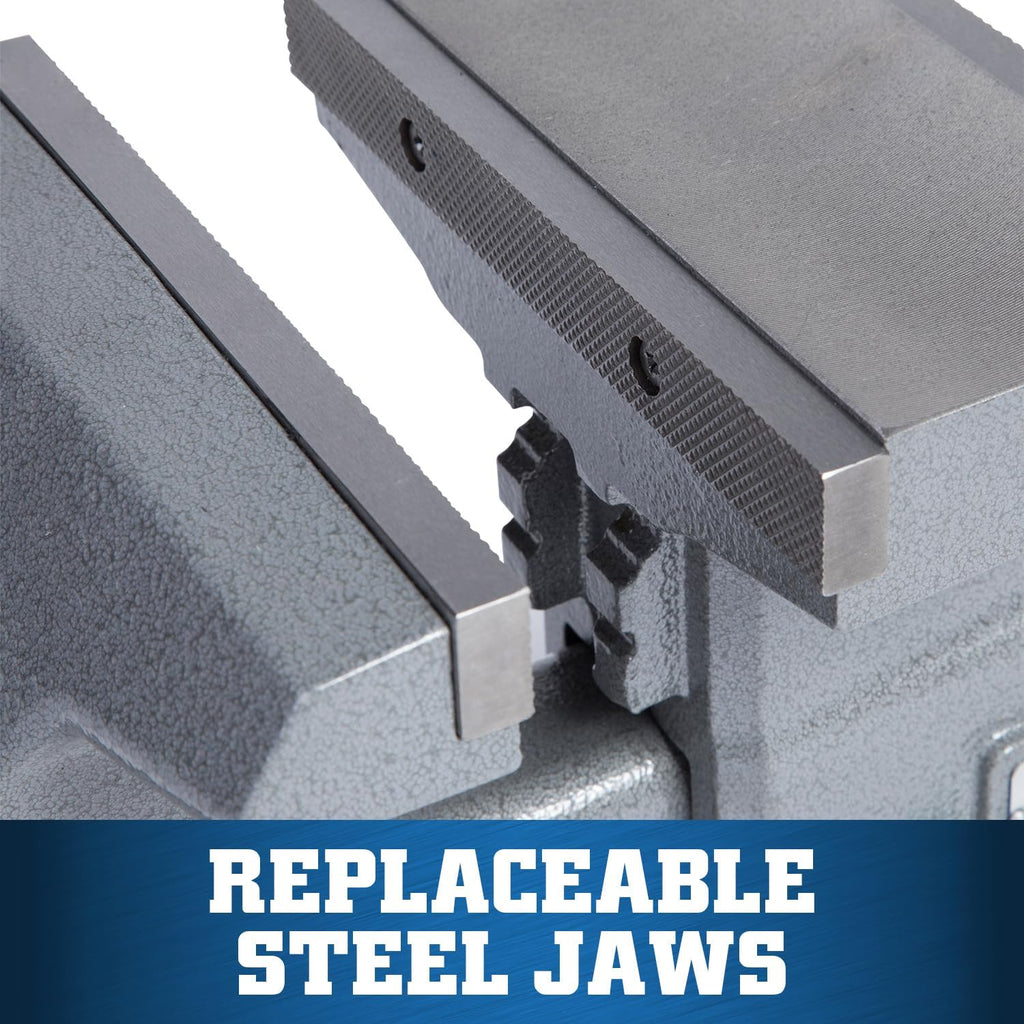 Wilton Reversible Bench Vise, 8' Jaw Width, 9-1/4' & 14-1/2' Jaw Opening, 4-3/4' Throat (Model 4800R)