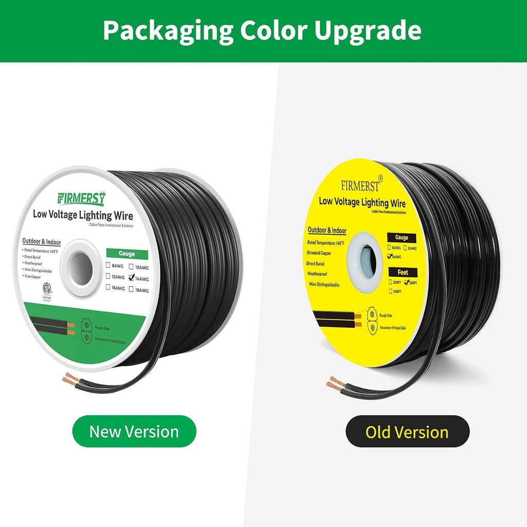 FIRMERST 14/2 Low Voltage Landscape Wire Outdoor Lighting Cable 260 Feet