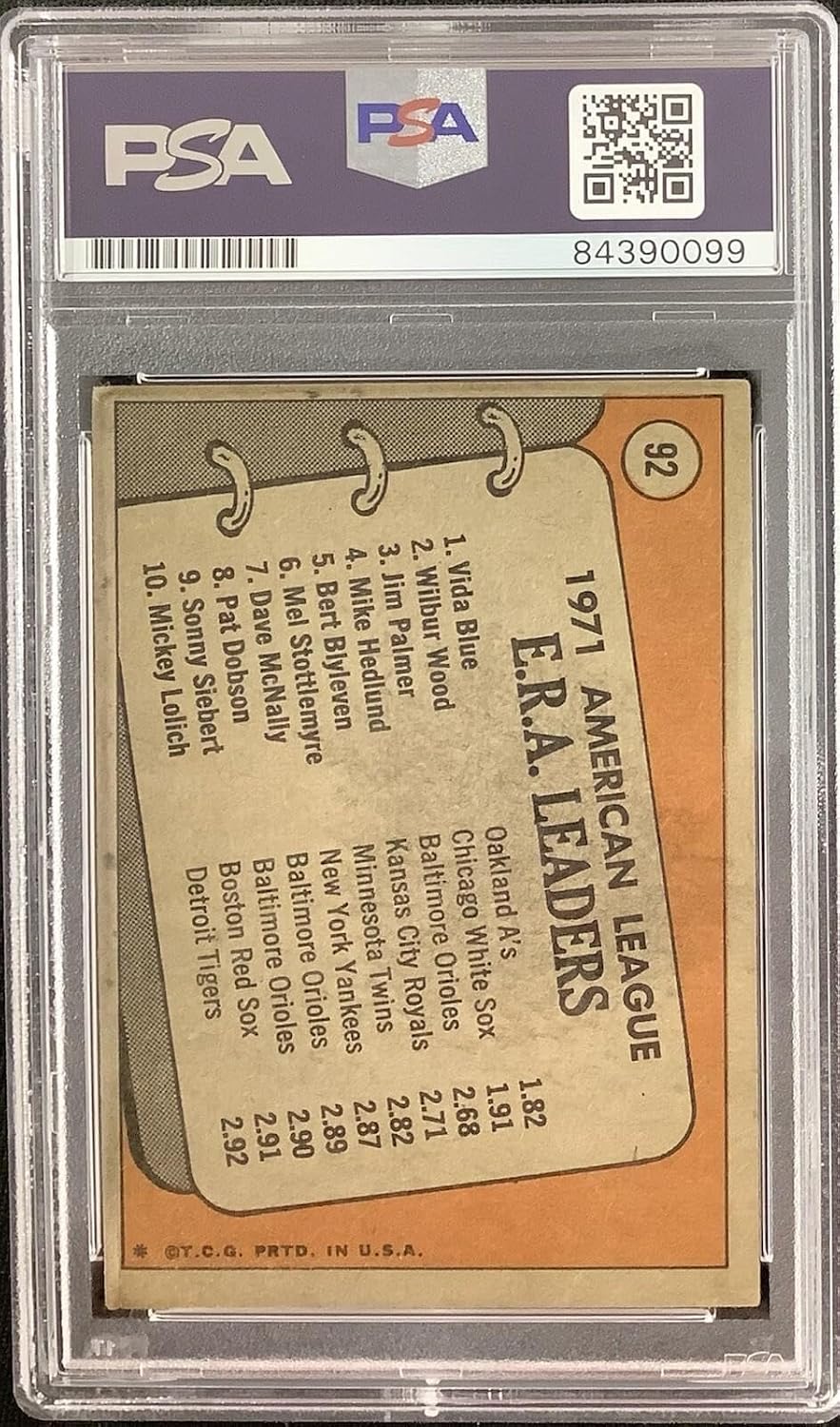 Jim Palmer Signed 1972 Topps #92 Orioles Baseball Card Wood Auto PSA/DNA - Baseball Slabbed Autographed Cards