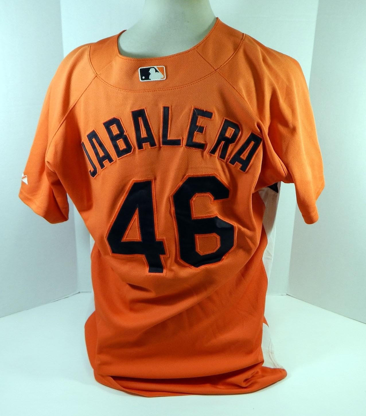 2007-08 Baltimore Orioles Jairo Jabalera #46 Game Used Orange Jersey BP ST 006 - Game Used MLB Jerseys