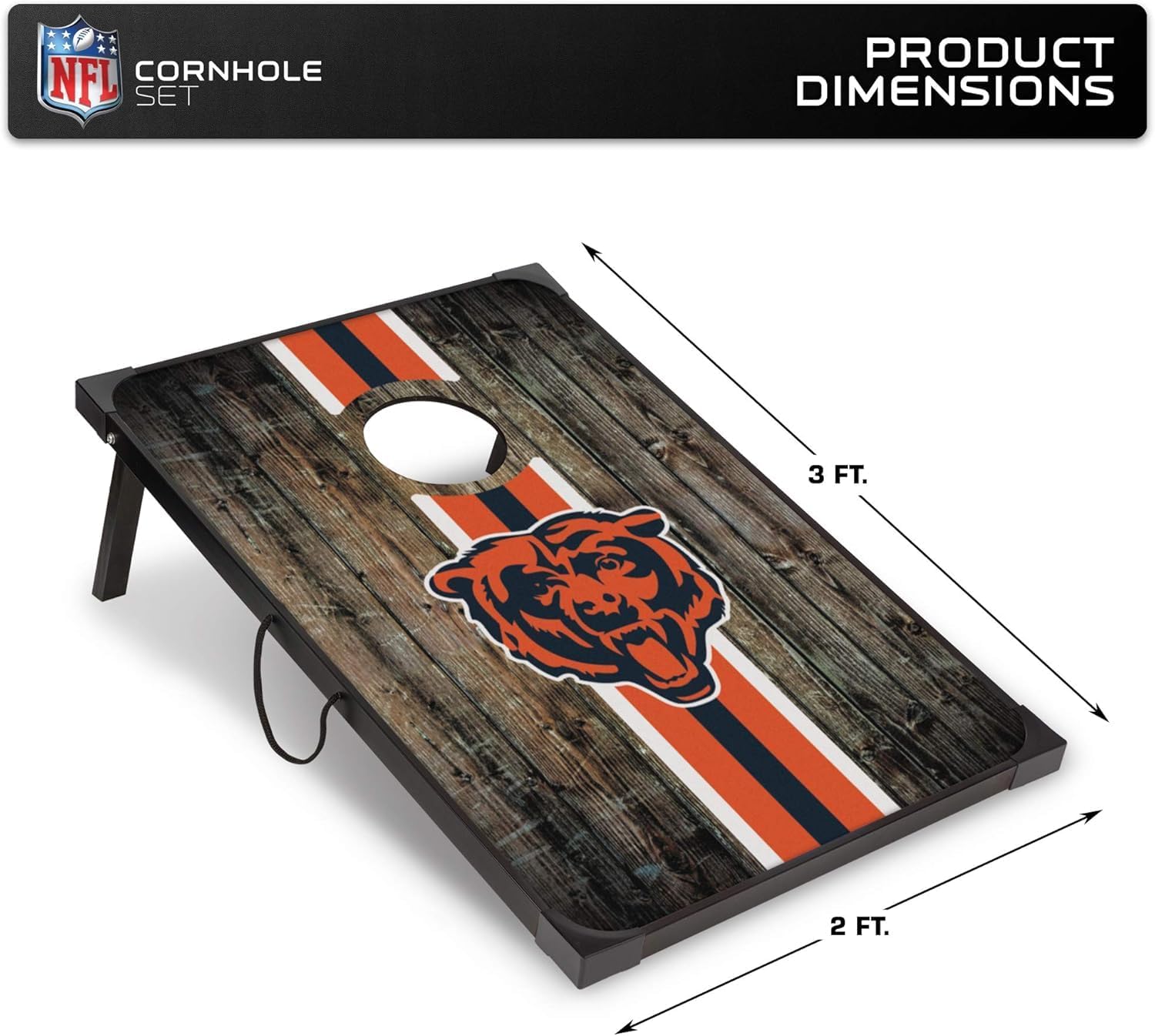 Wild Sports NFL 2' x 3' MDF Deluxe Cornhole Set - with Corners and Aprons