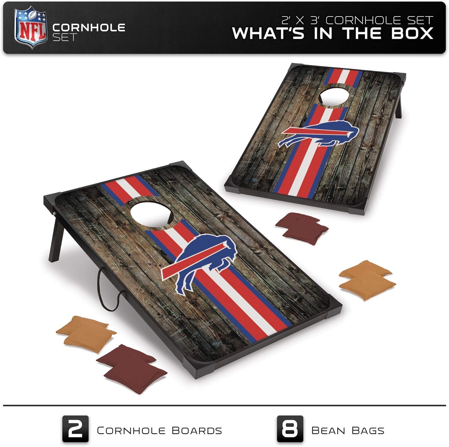 Wild Sports NFL 2' x 3' MDF Deluxe Cornhole Set - with Corners and Aprons