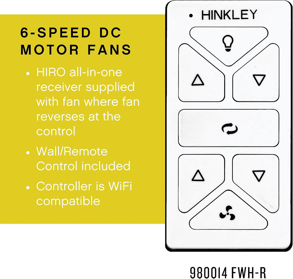 Hinkley Hover 60' Indoor/Outdoor Smart Ceiling Fan with Light and Remote, Modern Propeller Style with Composite Fan Blades, Integrated LED, Matte White and KOA wood blades