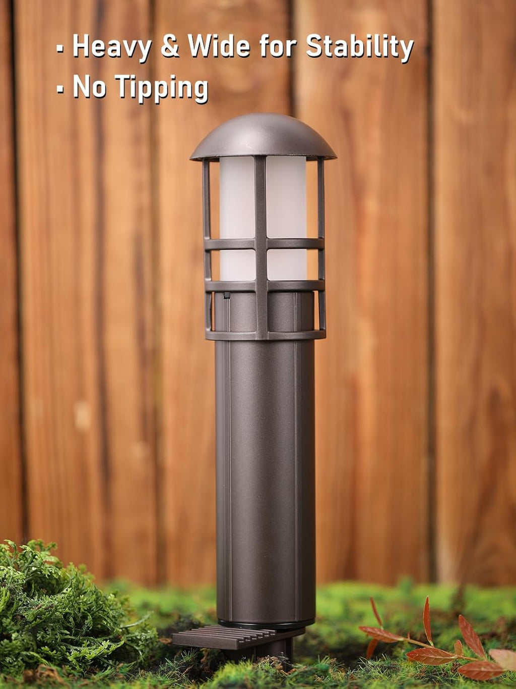 LEONLITE 8-Pack Low Voltage Landscape Pathway Lights 3W Landscape Lighting 12-24V LED Bollard Path Lights Wired CRI 90+ Aluminum Pathway Lighting for Walkway Yard Garden, ETL Listed, 3000K Warm White