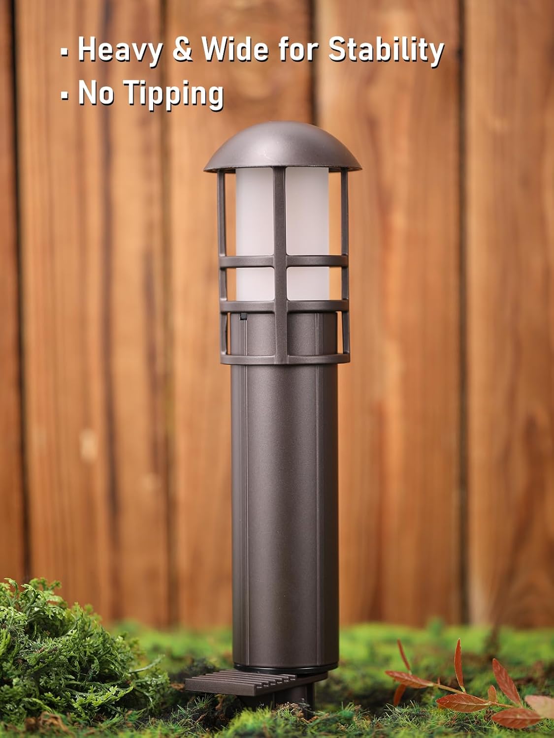 LEONLITE 8-Pack Low Voltage Landscape Pathway Lights 3W Landscape Lighting 12-24V LED Bollard Path Lights Wired CRI 90+ Aluminum Pathway Lighting for Walkway Yard Garden, ETL Listed, 3000K Warm White