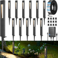 SUNVIE All-In-One LED Low Voltage Landscape Lighting Kit 12 Pack Low Voltage Pathway Lights with 60W Transformer ETL Listed 100FT Wire for Path Garden, Waterproof Pathway Lights Wired, 3000K, Aluminum