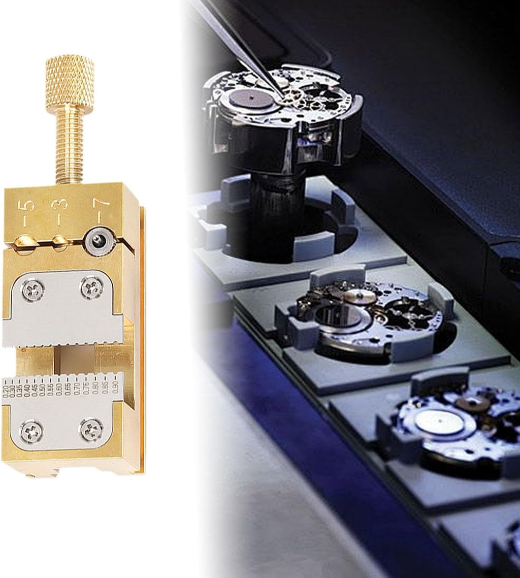 Precision Watch Repair Tool - Adjustable Copper Clamp for Watch Hands, Wheels & Pin Tubes - 0.2-1mm Table Vice for Professional Watchmakers & Hobbyists