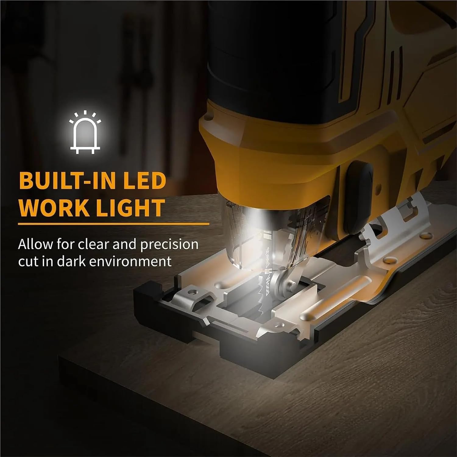 Reciprocating Saw, Brushless Electric Jigsaw 3 Gears Cordless Jig Saw Multifunction Wood Cutting Table Tools