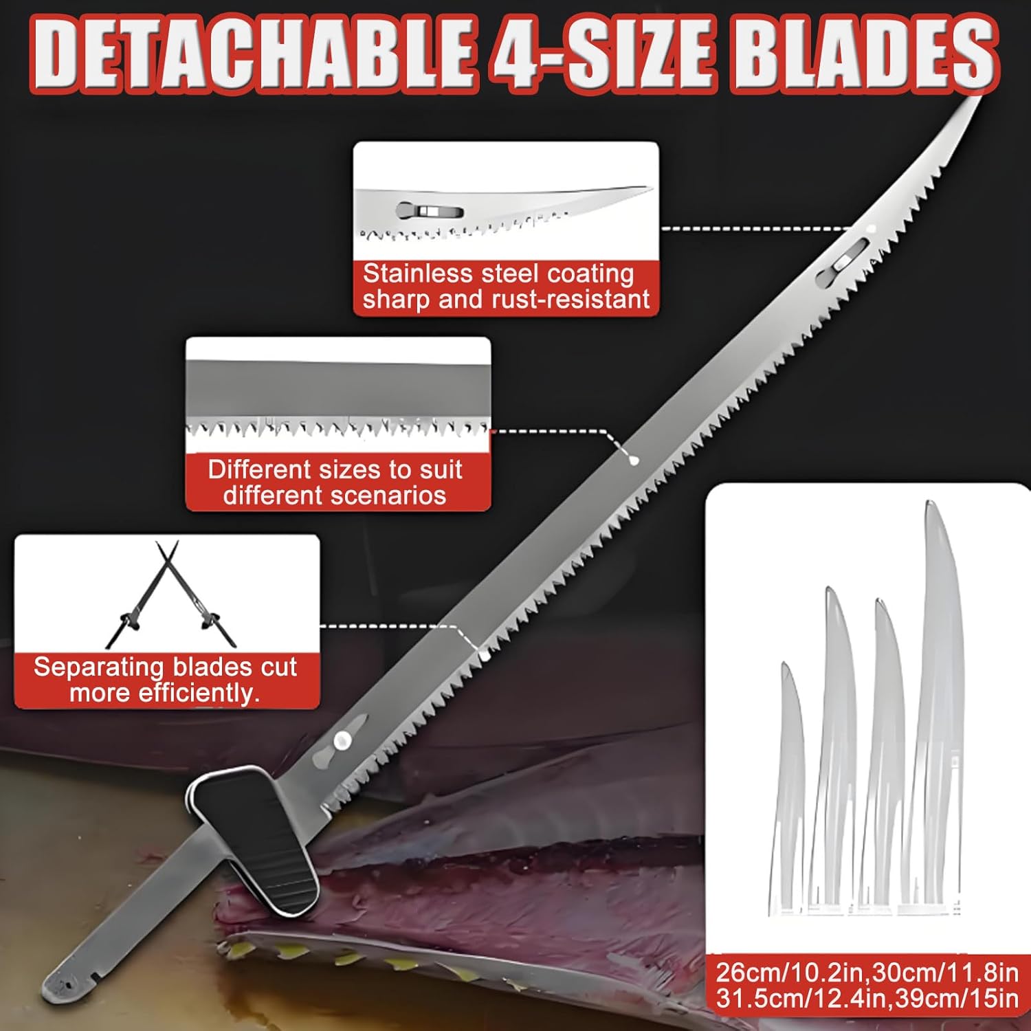 2026 Upgraded Cordless Electric Fillet Knife - Pro Reciprocating Fish Filet Knife & Meat Saw With 4 Blades, 2x2000mAh Batteries, Fast Charge & Safety Lock For All Cutting Tasks