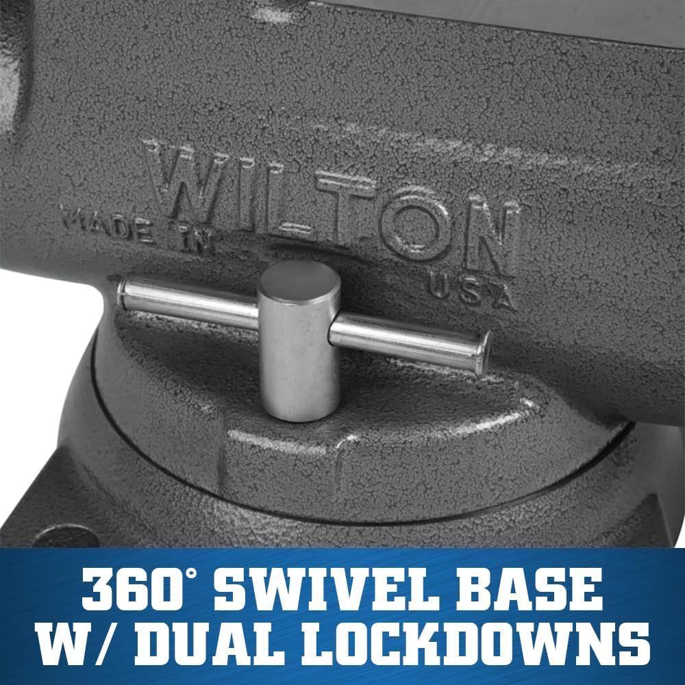Wilton Machinist Bench Vise, 5' Jaw Width, 8' Jaw Opening, 4-1/4' Throat (Model 500S)