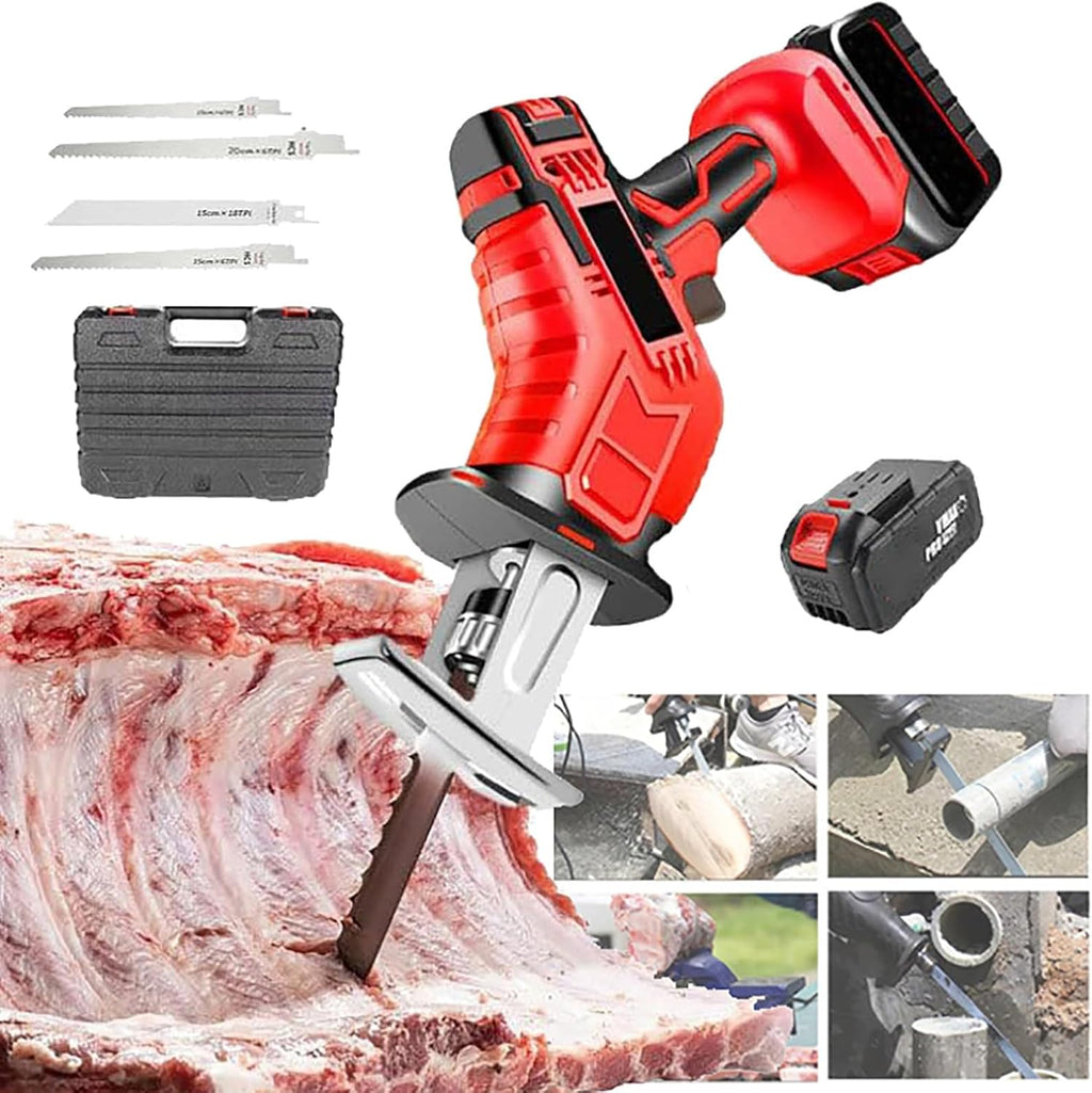 Bone Saw Cordless, Electric Bone Saw Butchers Saw, Meat Bone Saw for Commercial and Home, Professional Reciprocating Saw with Saw Blade for Cutting Metal,A