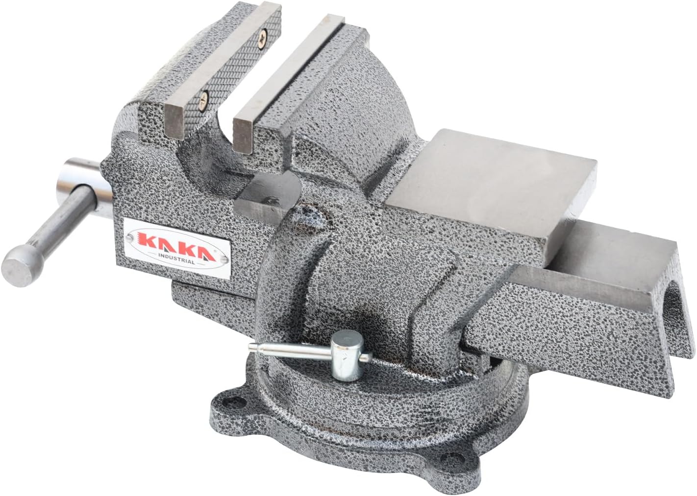 KAKA INDUSTRIAL Bench Vises 4 Inch Jaw Width, 4 Inch Jaw Opening Homeowner's Vise, Swivel Base Heavy Duty, for Drilling, Pipe Cutting, Woodworking HPS-100